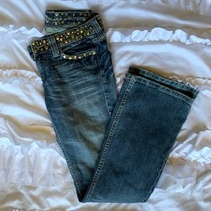Bootcut embellished jeans